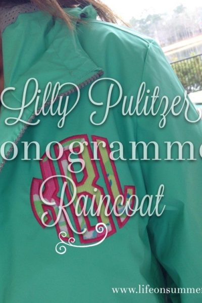 Lilly Pulitzer monogrammed raincoat www.lifeonsummerhill.com
