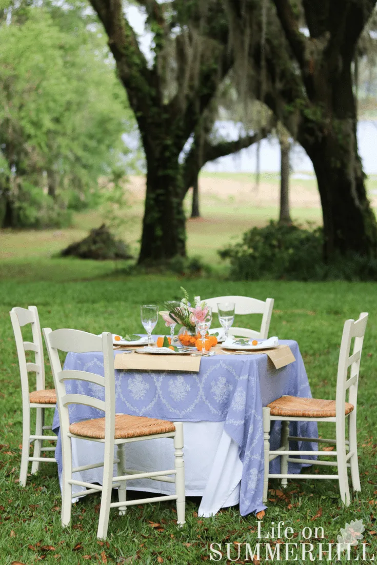 Mothers day tablescape idea outdoor brunch