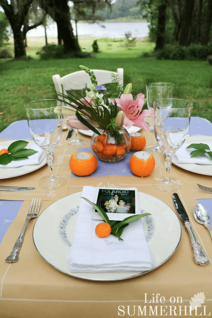 Mothers day tablescape idea place setting