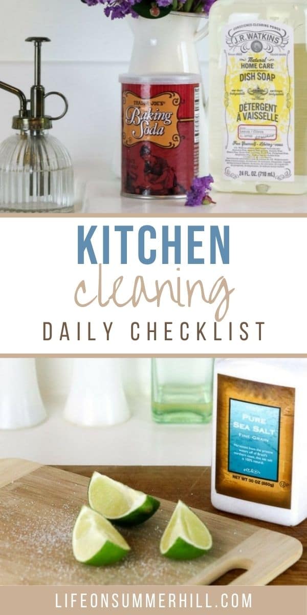 Kitchen cleaning daily checklist