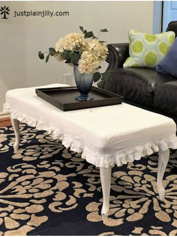 Creativity & Inspiration Tuesday Upcycled Decor Old Coffee Table New Ottoman