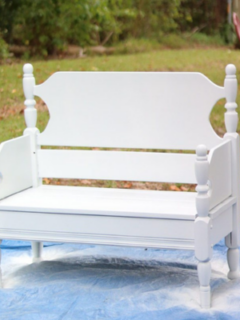 how to paint a bench with a home paint sprayer