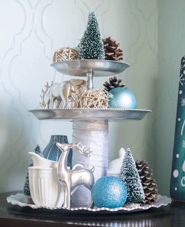 Elegant Christmas tiered tray by Craving Some Creativity
