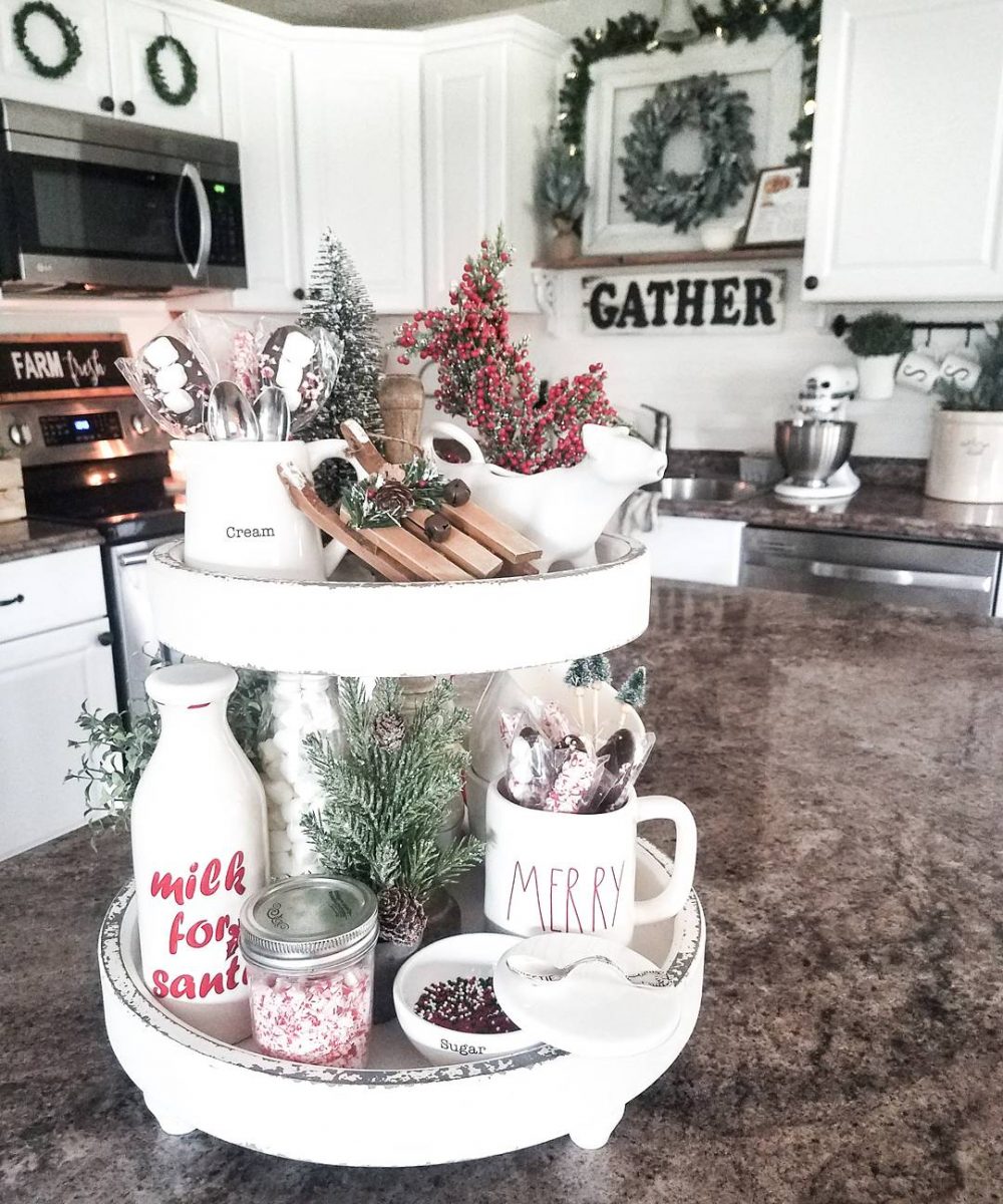 Christmas tiered tray ideas by Chels Tre