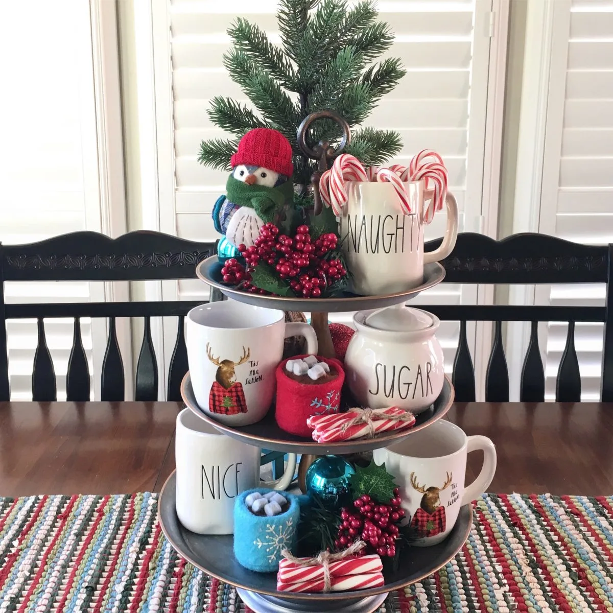 Rae Dunn mug Christmas tray idea by Stager Roz