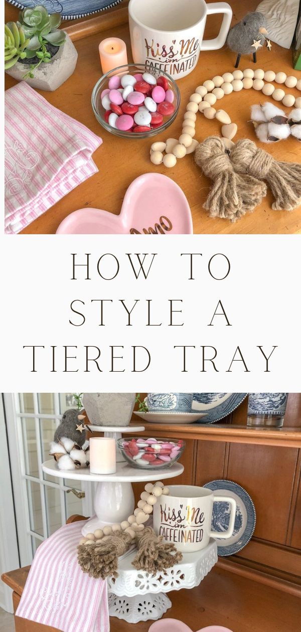 HOW TO STYLE A TIERED TRAY WITH DECORATIONS