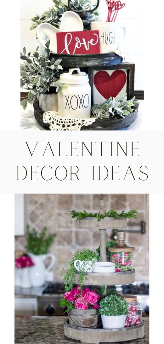 Valentine decor ideas tiered trays