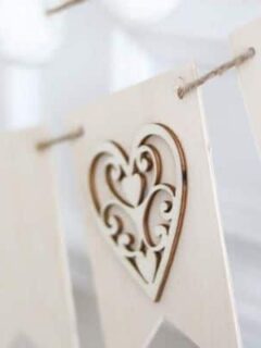 Valentine wood crafts heart banner