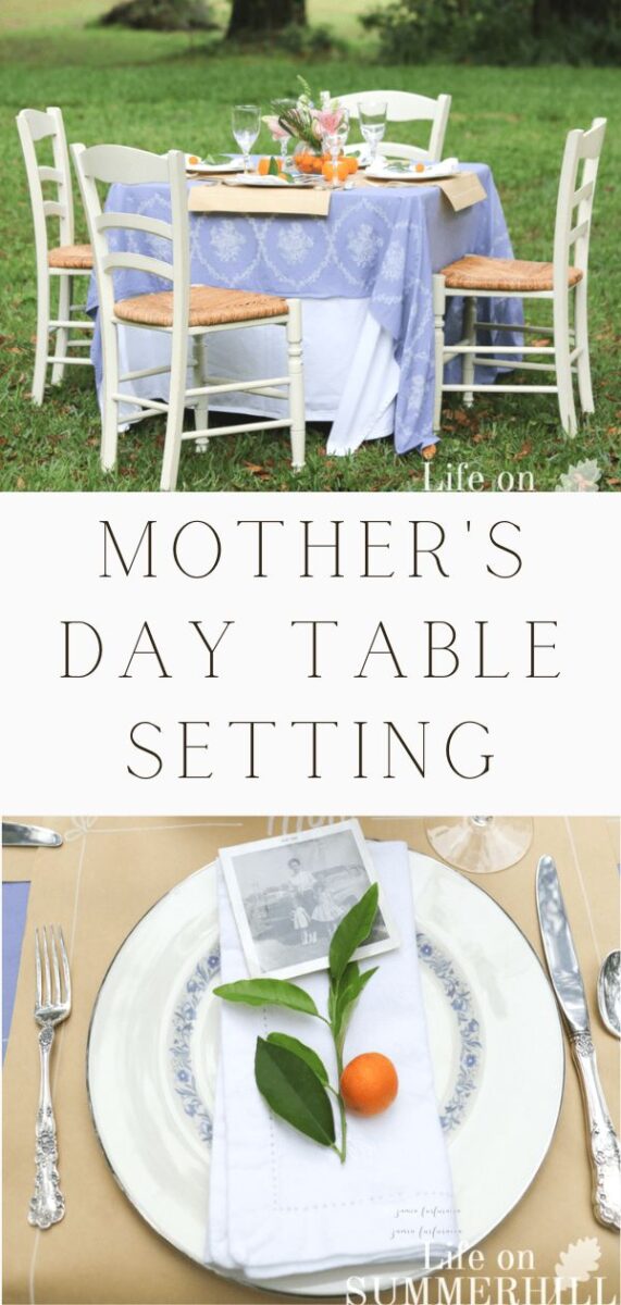 Mother's Day table setting idea outdoors