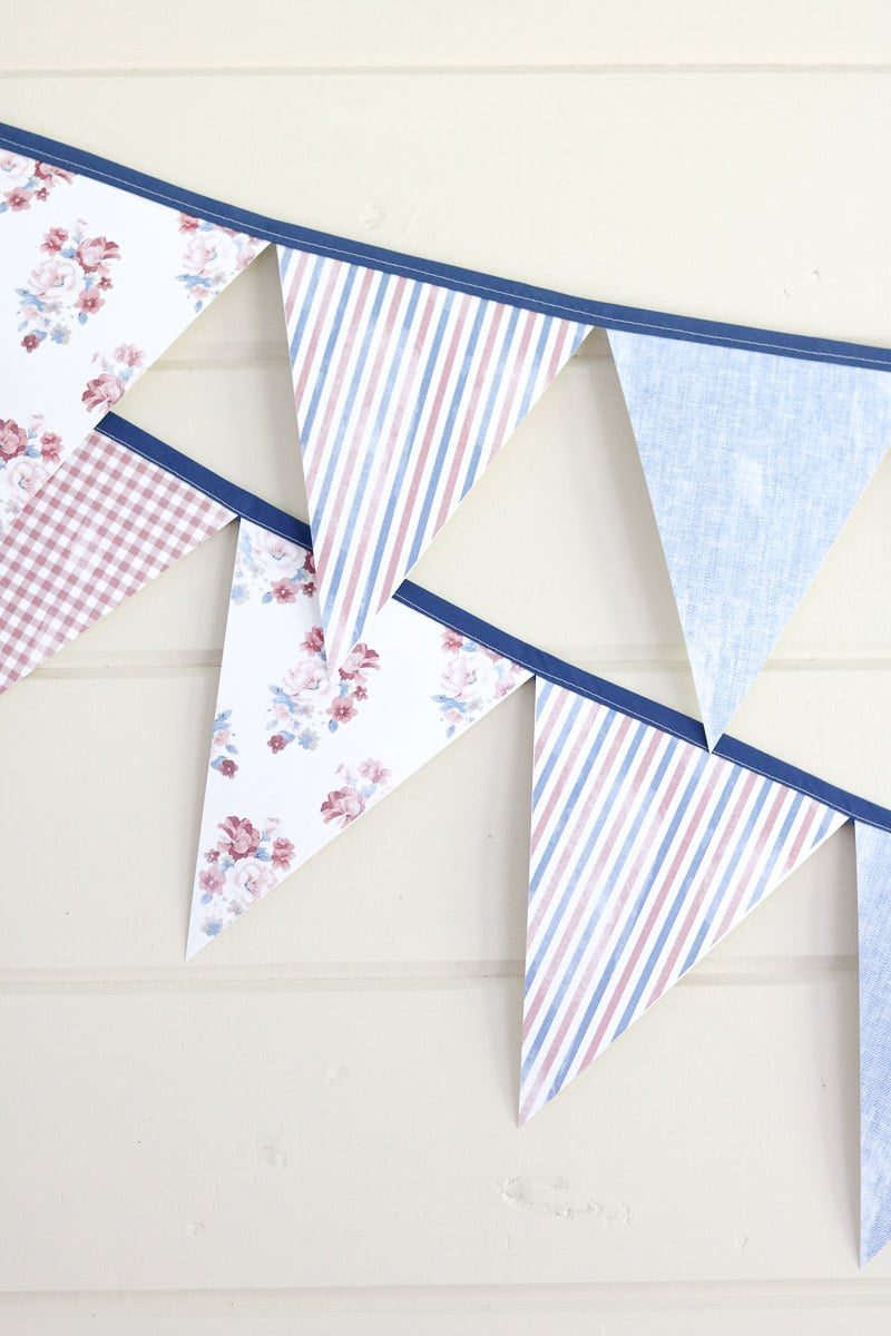 Vintage printable banner garland for patriotic holidays