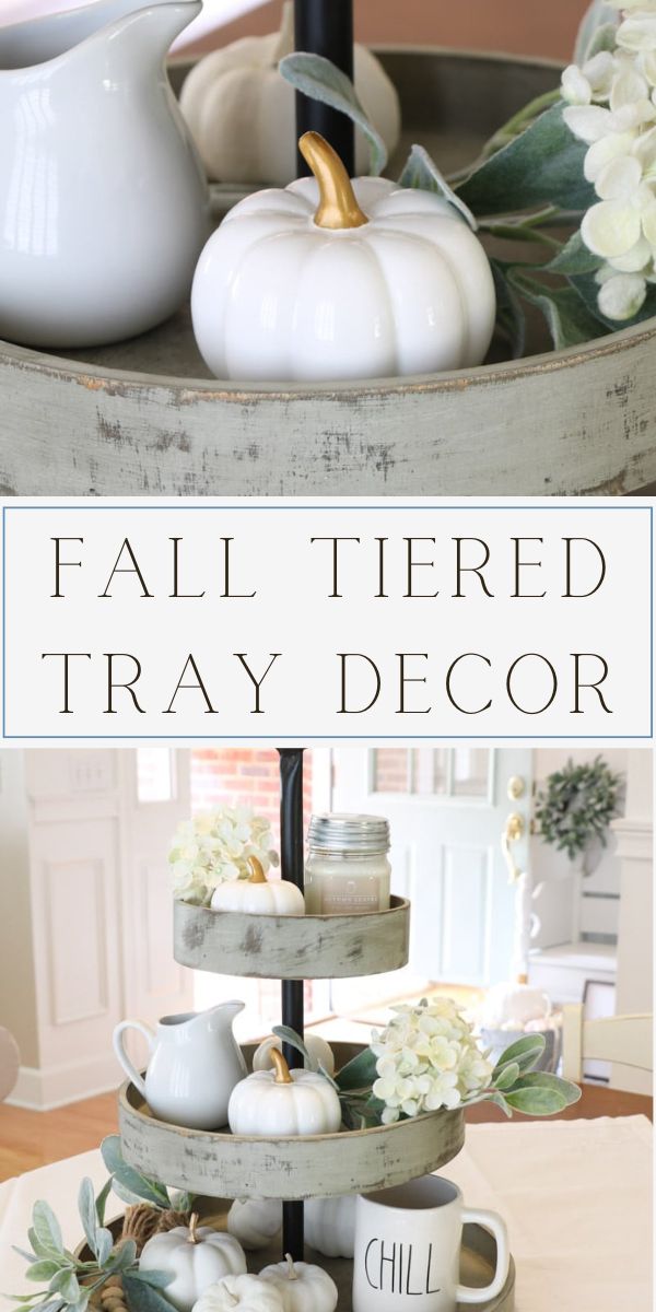 Fall tiered tray decor