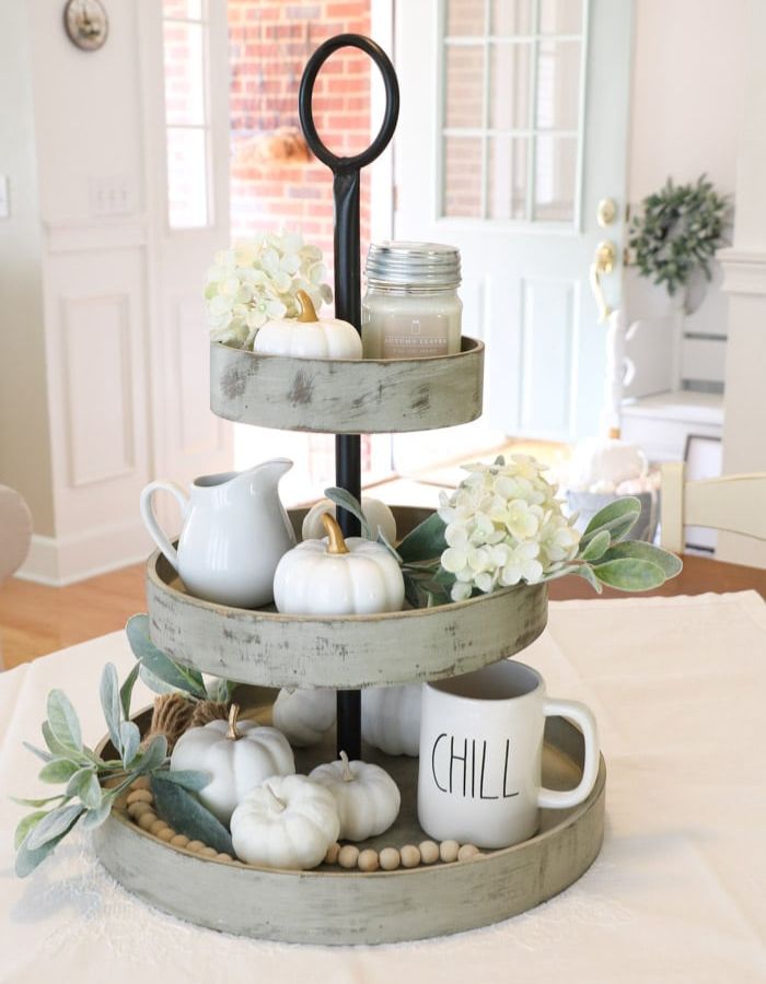 Fall tiered tray decor ideas