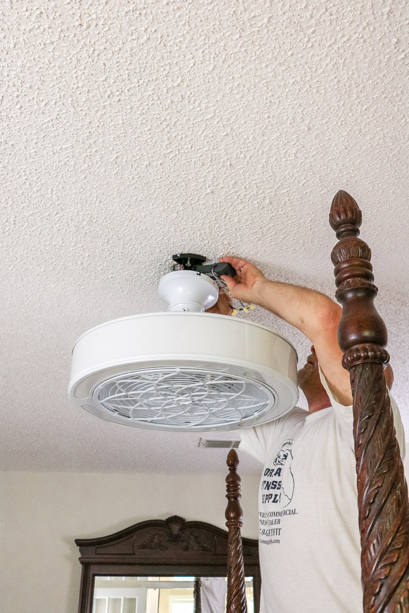 installing a unique ceiling fan with light