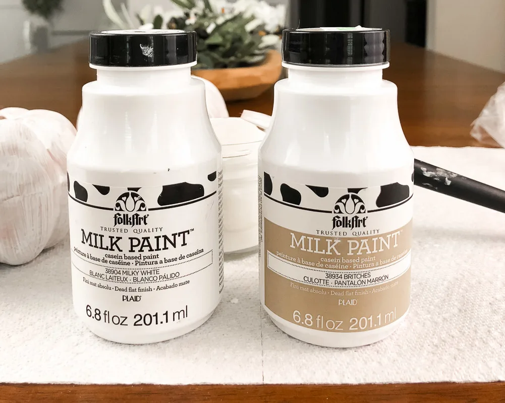 DIY Fall decor paint pumpkins using milk paint