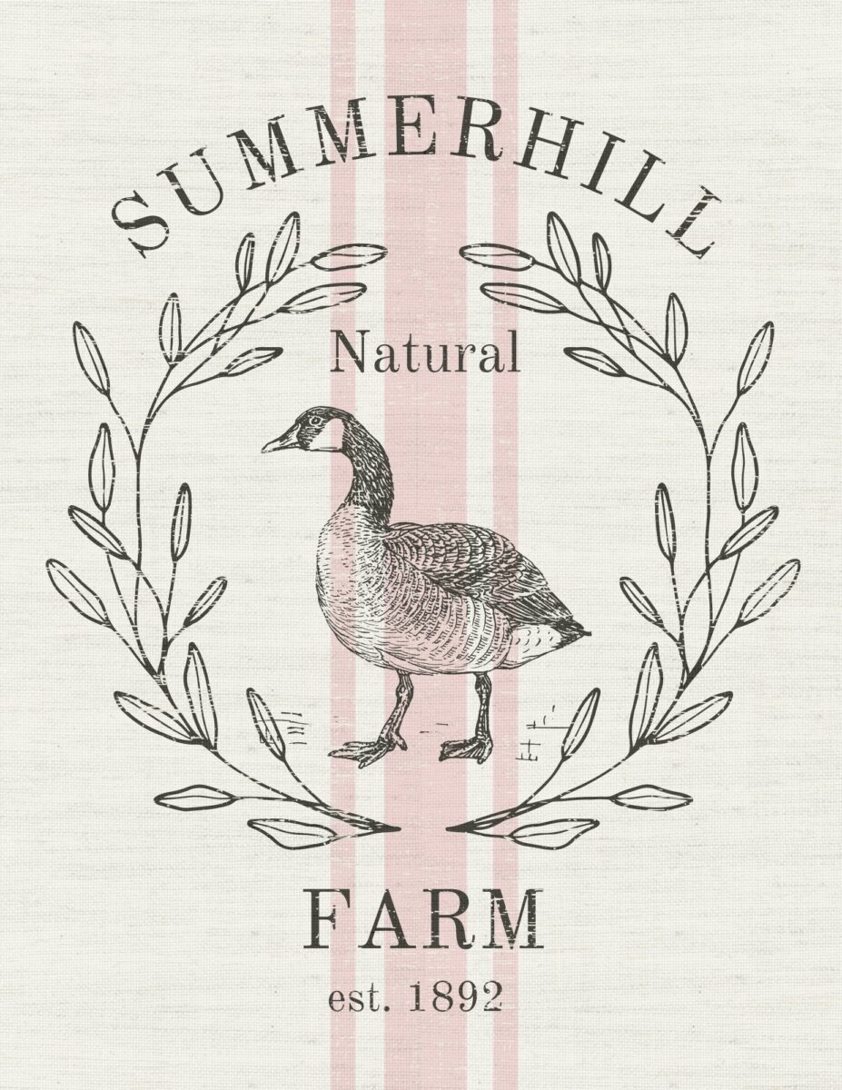 Free printable goose grain sack Summerhill farm.
