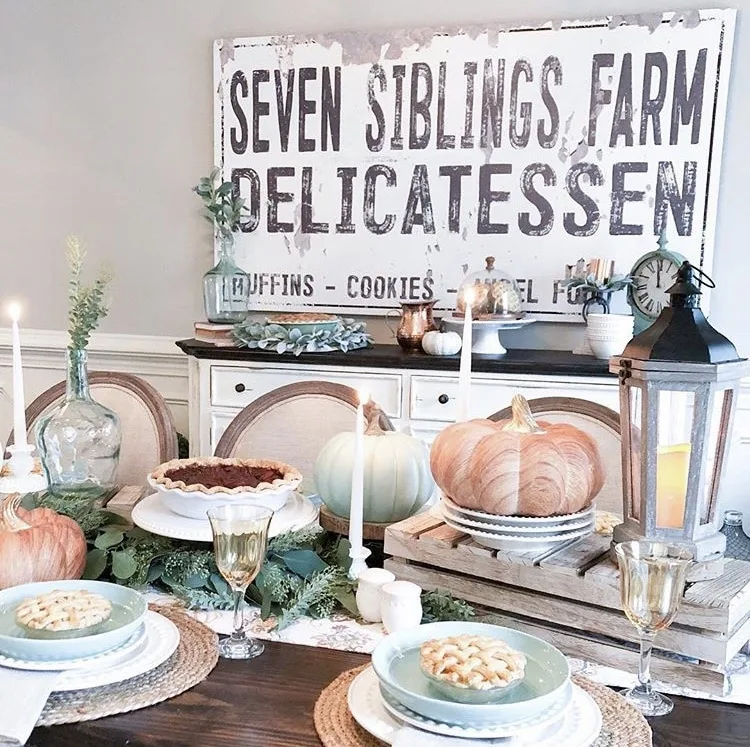 Thanksgiving Tablescapes by Jenny Reimold with a farmhouse look