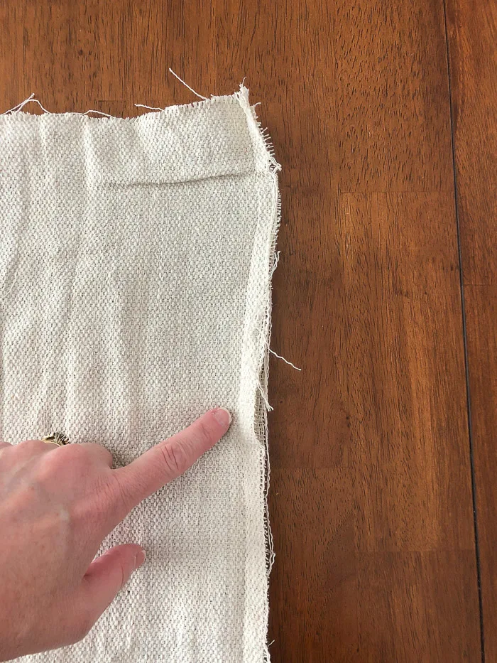 DIY painters canvas drop cloth ruffled table runner holiday