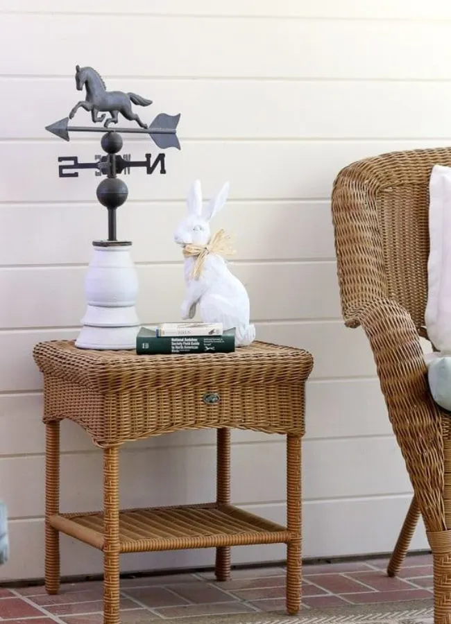 Chalk painted rabbit and accessories