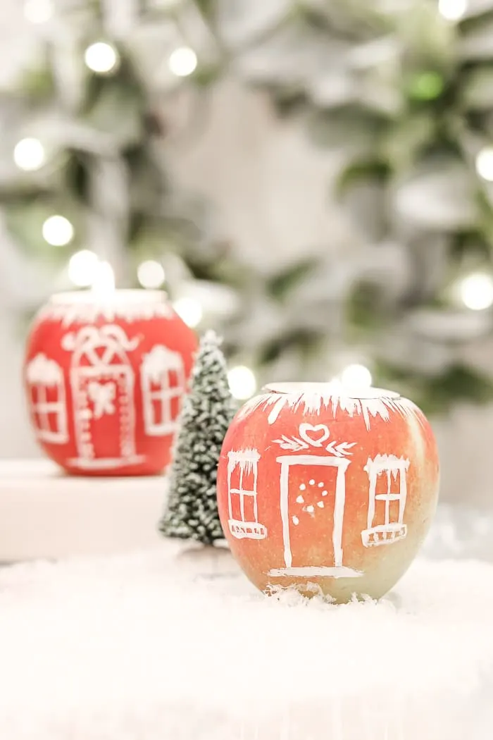 How to make a gingerbread inspired apple candle house village. 