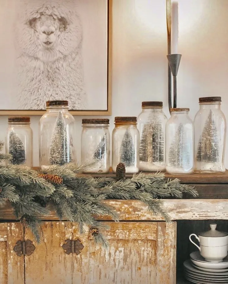 Mason Jar Christmas Decorations by The Tailored Haven Christmas snow globes