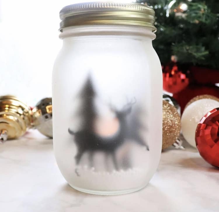 Mason Jar Christmas Decorations by Creative Ramblings with silhouettes