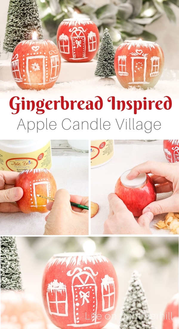 How to make a gingerbread house inspired apple candle village
