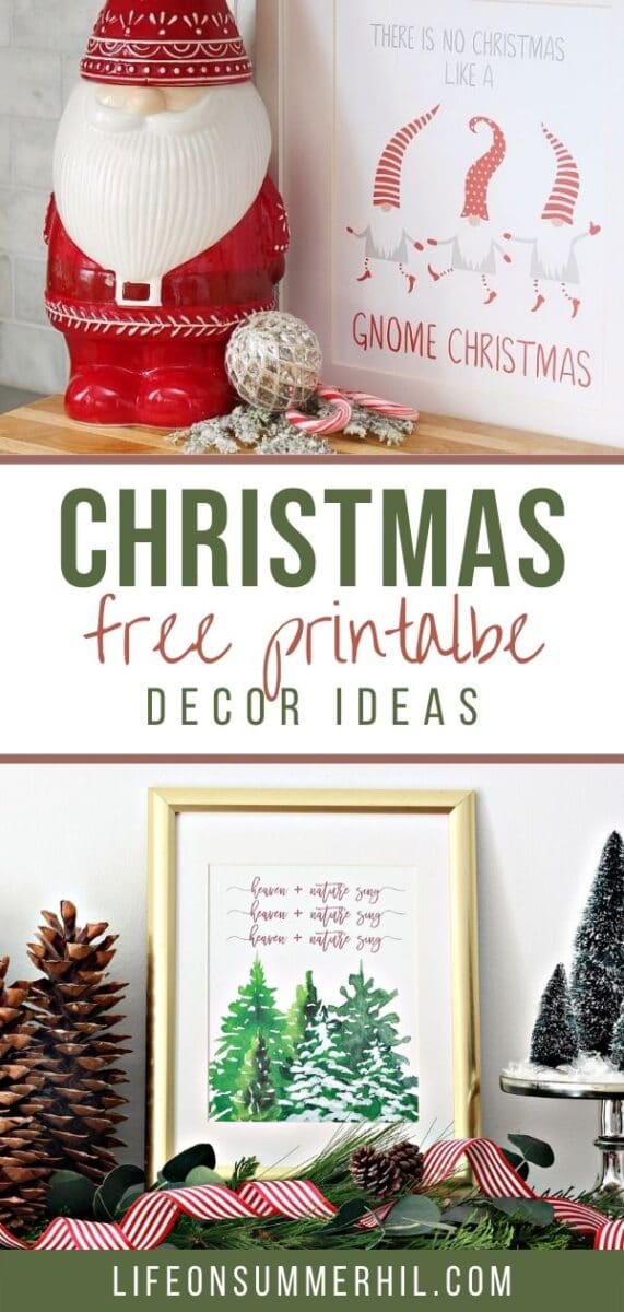 Christmas free printable decor ideas