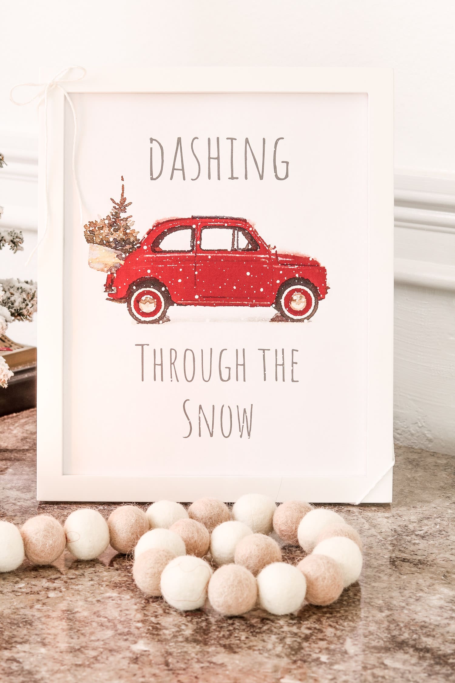 Christmas printable decor Dashing Through the Snow free