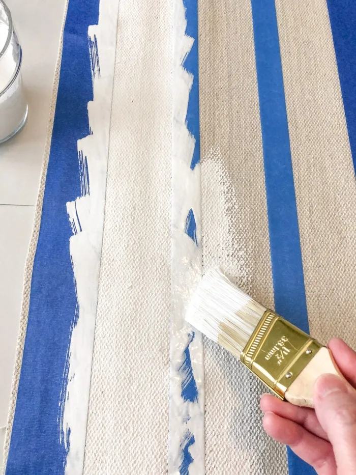DIY rug using a drop cloth and chalk paint project