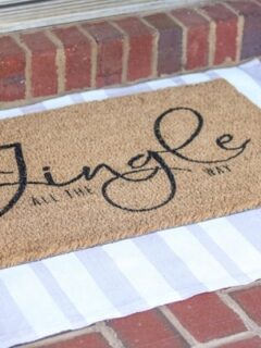 DIY Rug using a drop cloth and chalk paint