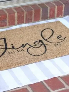 DIY Rug using a drop cloth and chalk paint