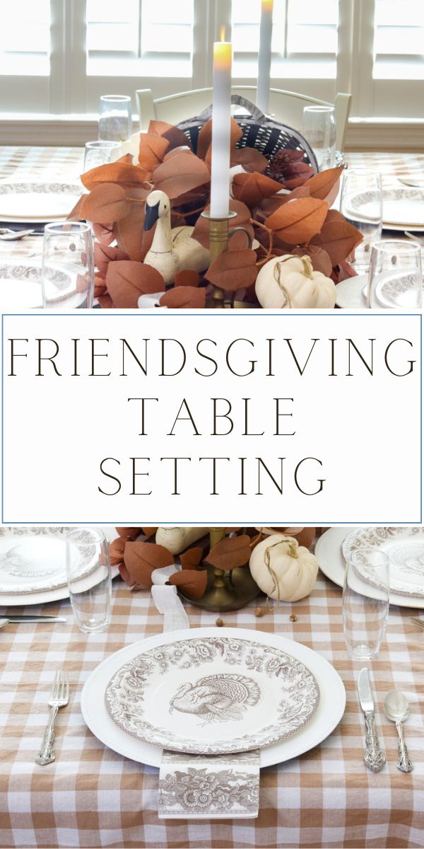 Easy friendsgiving table setting decor