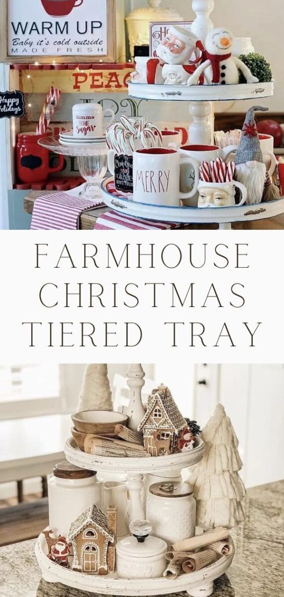 Farmhouse Christmas Tiered Tray