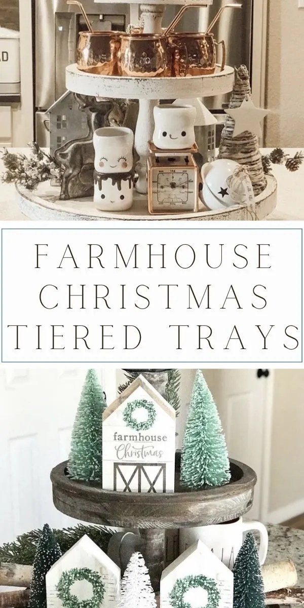 farmhouse christmas tiered trays
