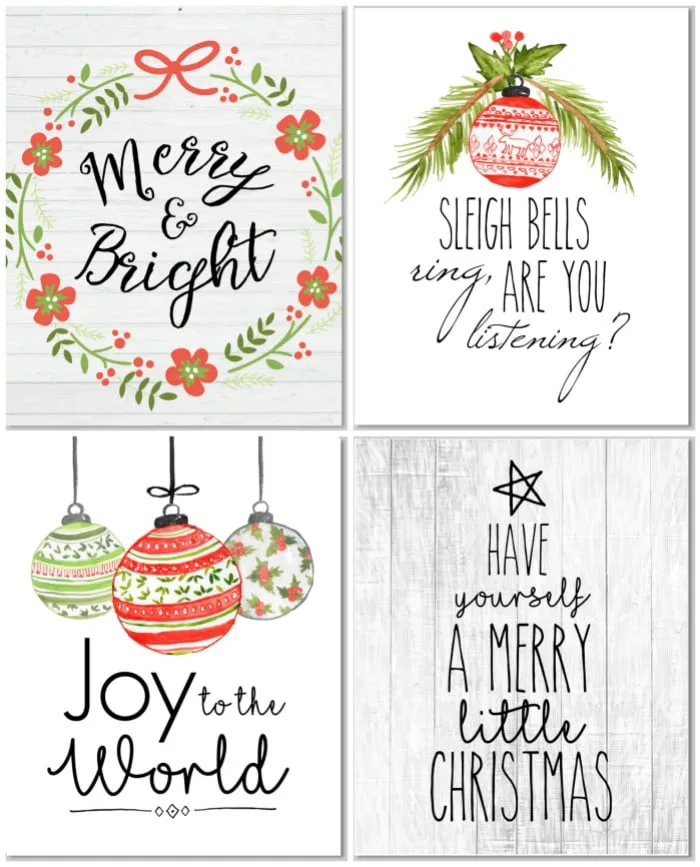 Christmas Printable Decor by Hip 2 Save with four printables in shiplap