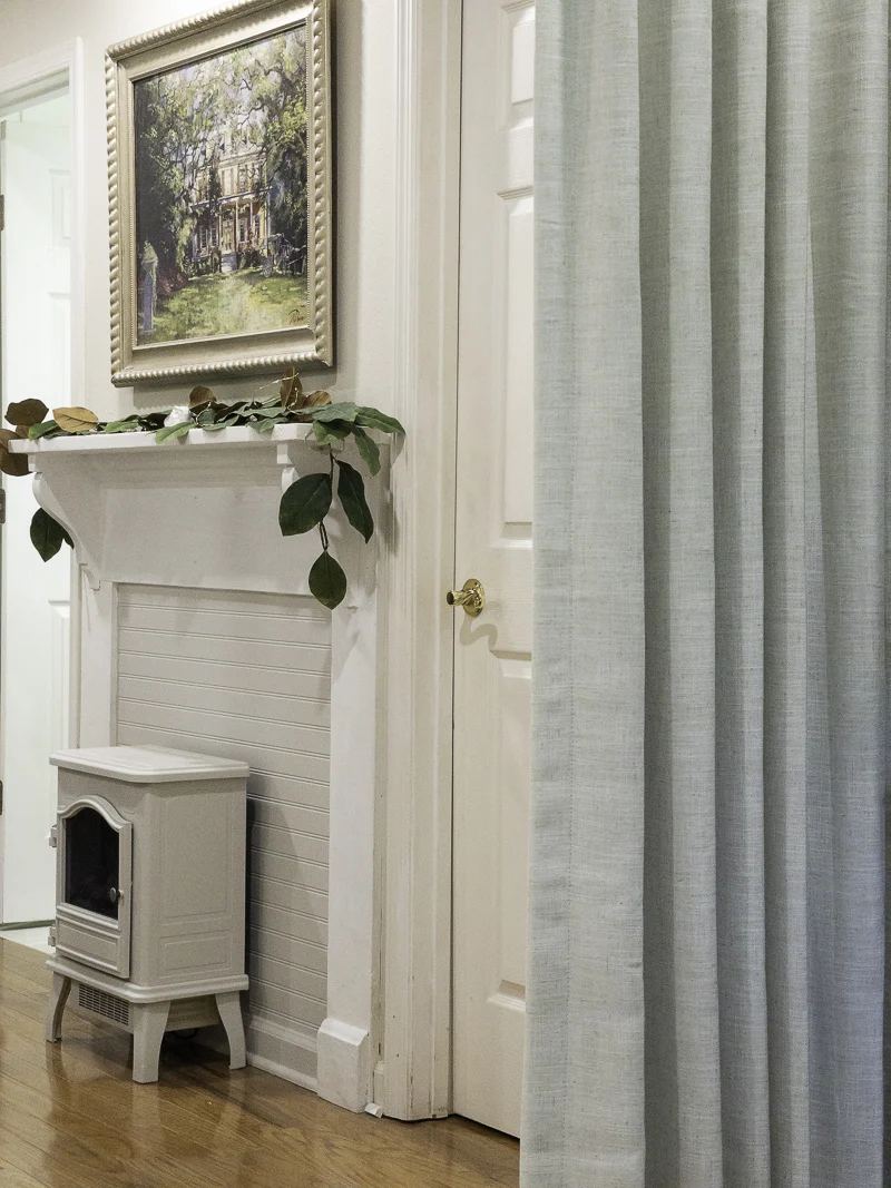 Custom made blackout curtains that help keep the cold out