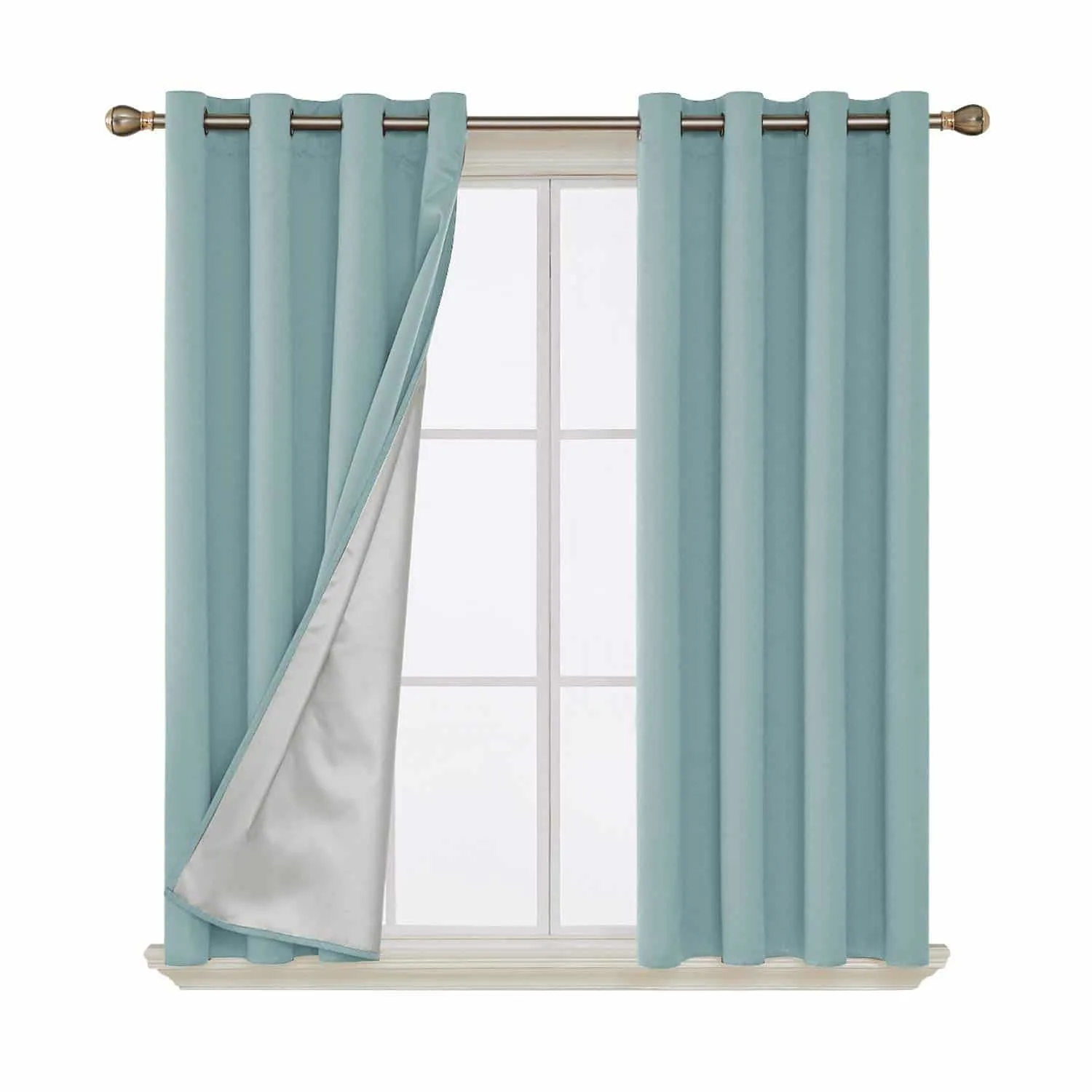 Curtains that keep the cold out by Deconovo sky blue