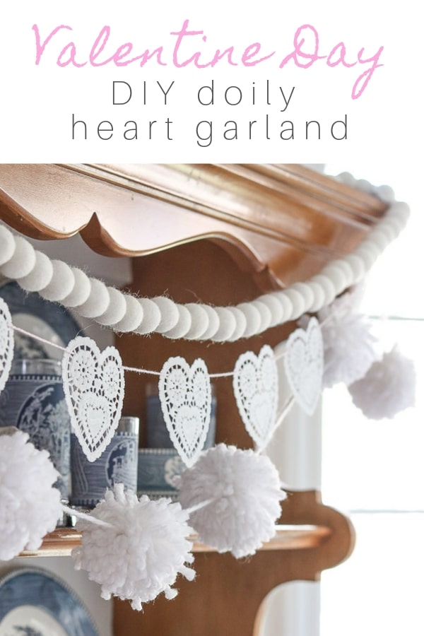 diy doily heart garland
