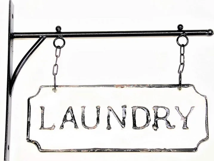 Vintage Laundry Room Decor Rustic Double-Sided Laundry Sign
