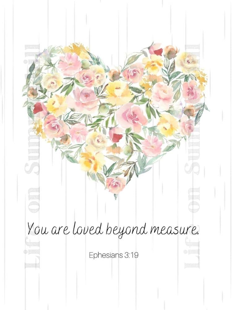 Digital printable wall art watercolor floral spring bible verse on Etsy
