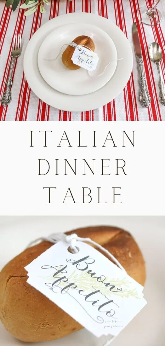 Italian dinner table free printable