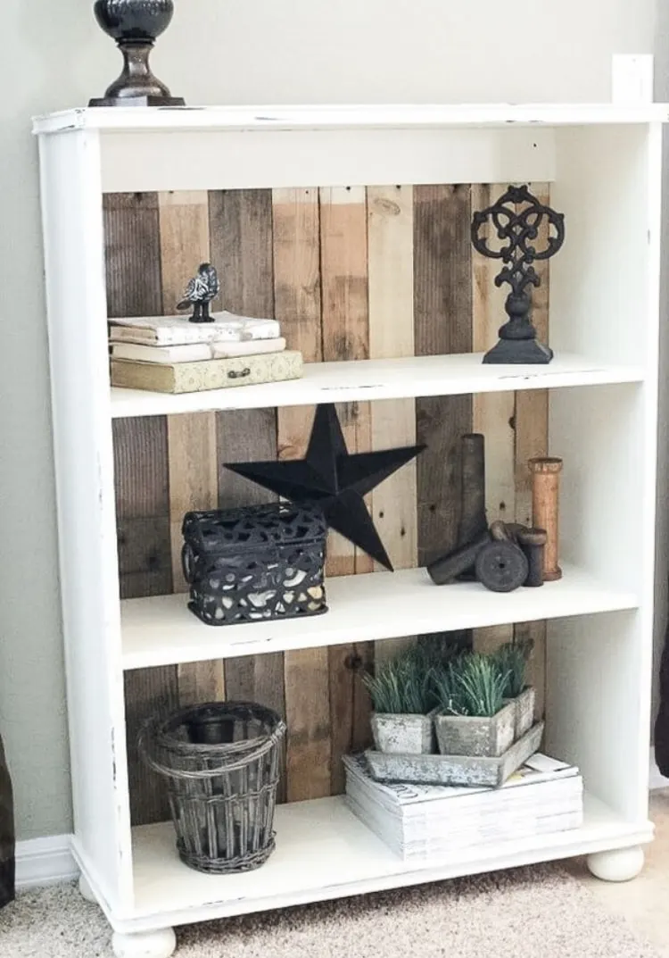 DIY Bookshelf Makeover by Noting Grace with DIY Pallet Bookcase Tutorial