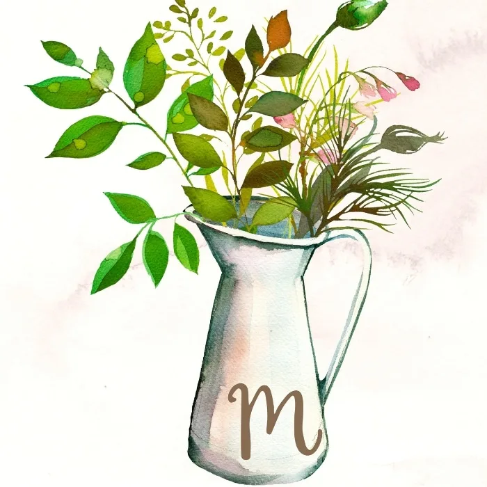 Free Printable Botanical Prints by Average but Inspired with monogram botanical pitcher
