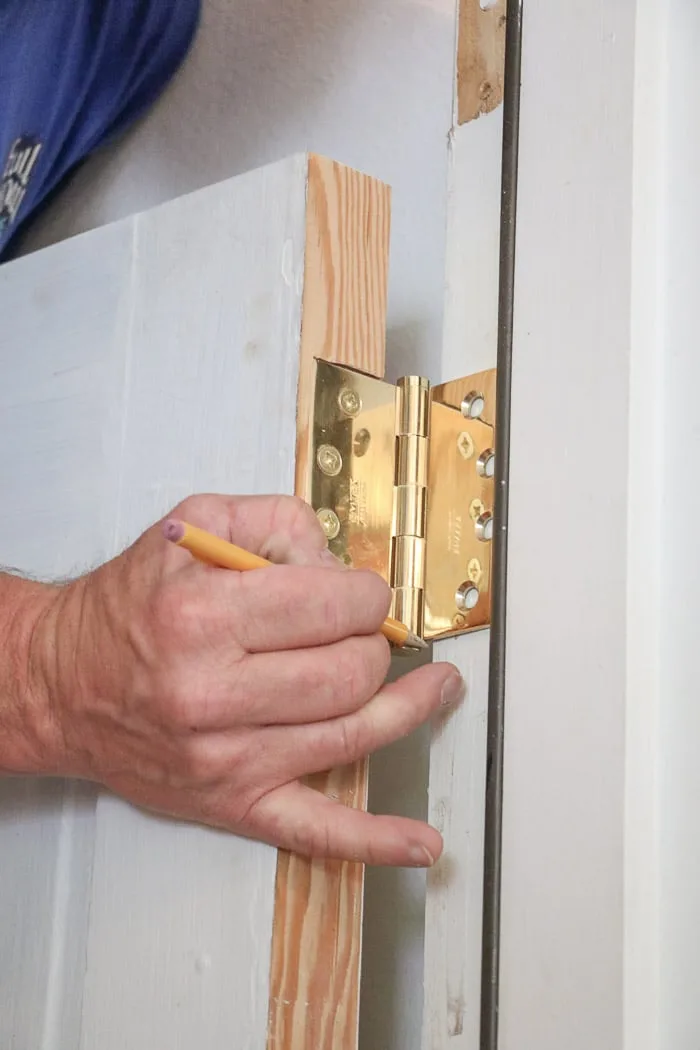 DIY exterior dutch door marking for more hinges