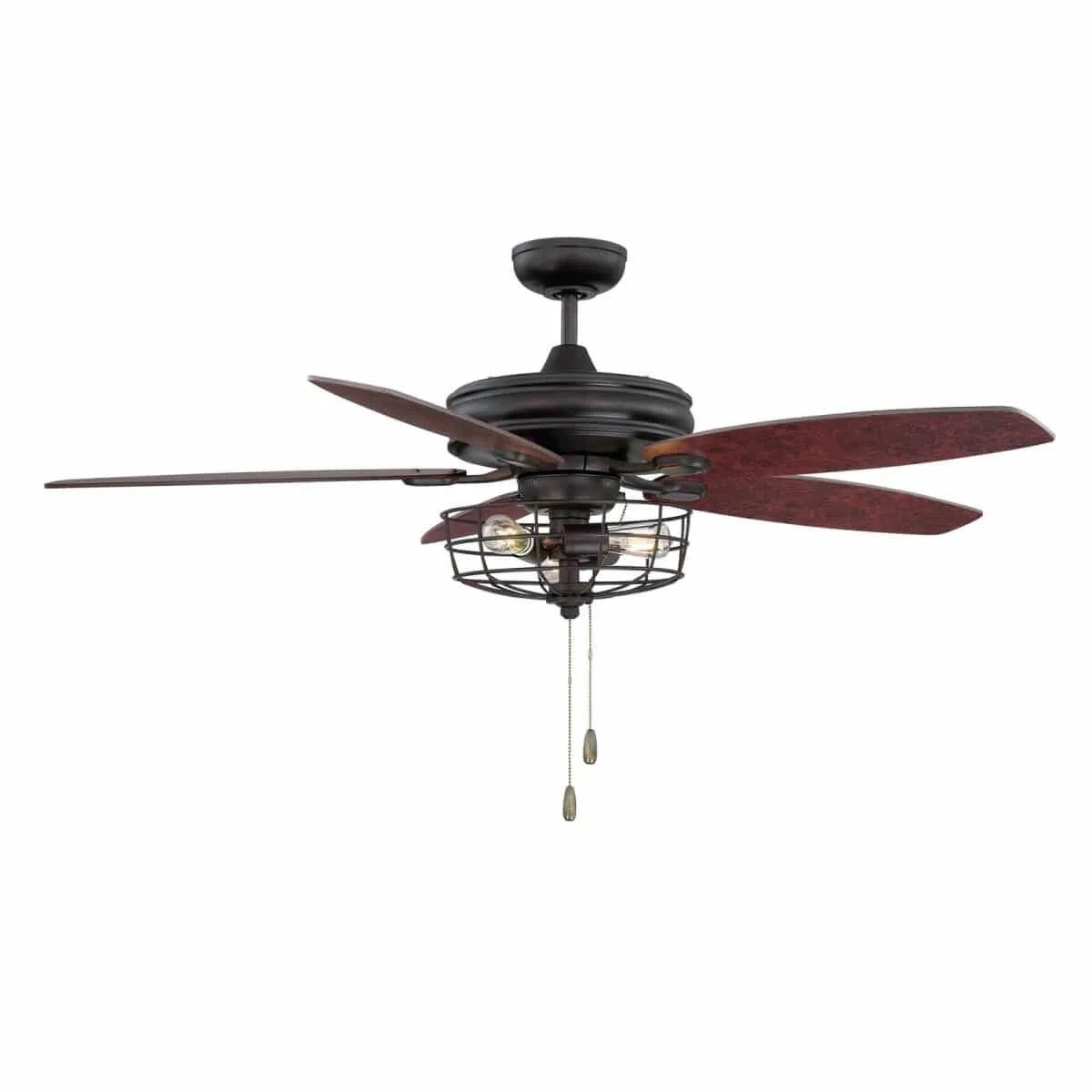 Affordable farmhouse ceiling fans 52" Glenpool 5 blade ceiling fan metal rustic light