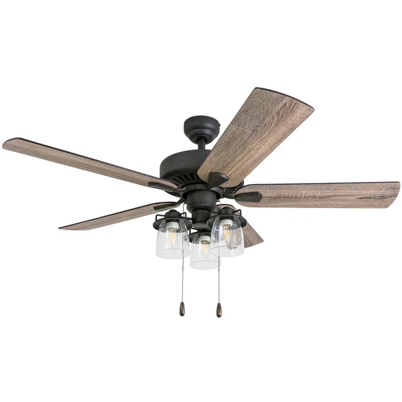 Affordable farmhouse ceiling fan called Sudie 5 blade LED