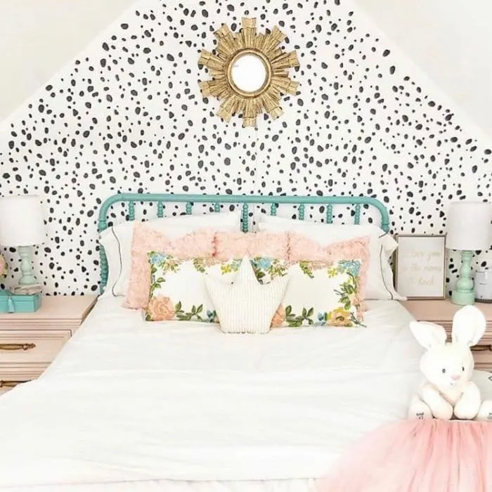 Creative Wall Painting Ideas by Little Latti House with a dalmatian pattern stenciled on the wall