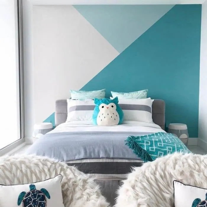 Creative Wall Painting Ideas by Maca Interiors with a beach inspired geometric wall pattern
