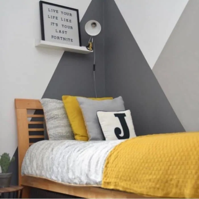 Creative Wall Painting Ideas by Place Shapers Interiors with a gray and yellow themed room