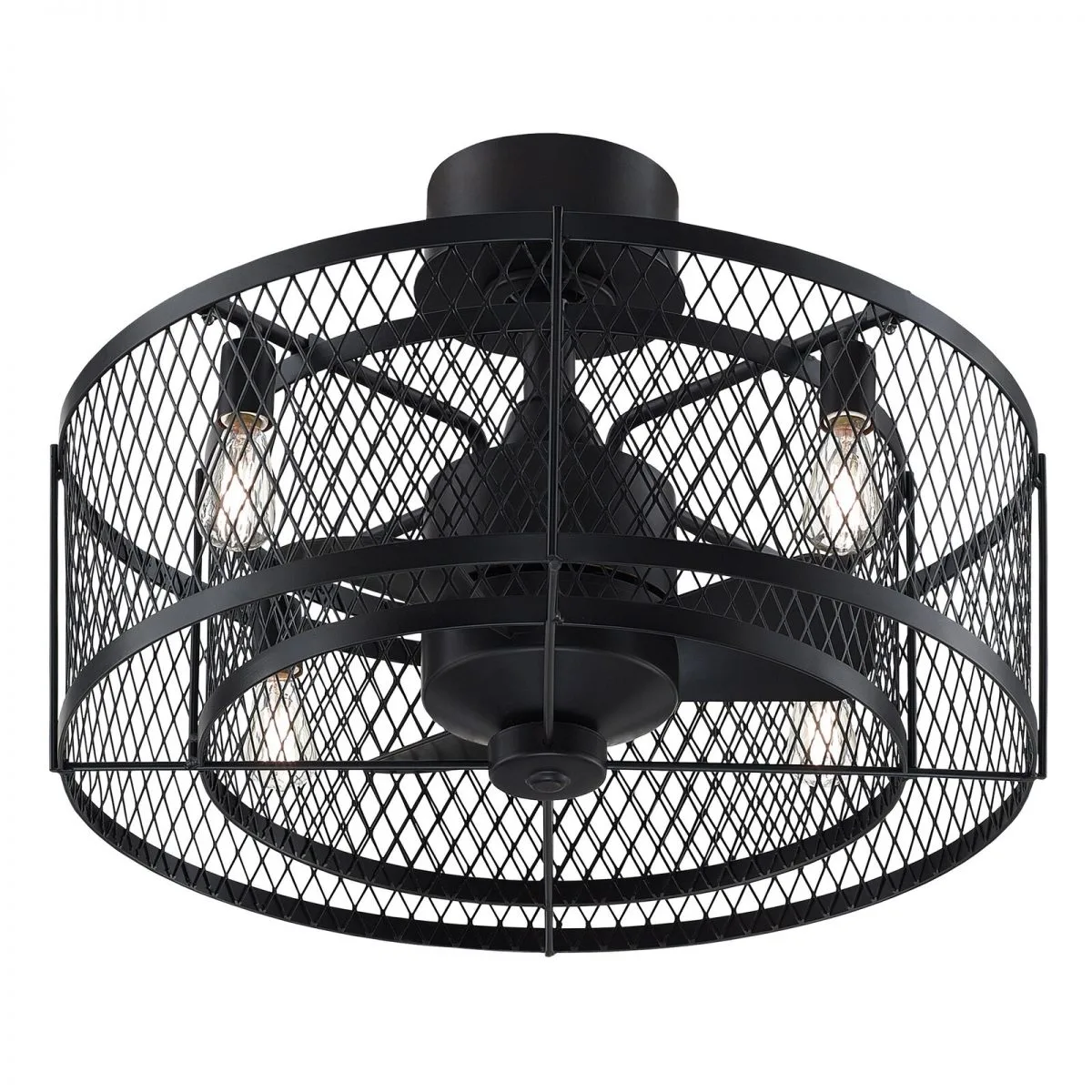 Affordable farmhouse ceiling fan unique metal rustic compact fan with remote color black